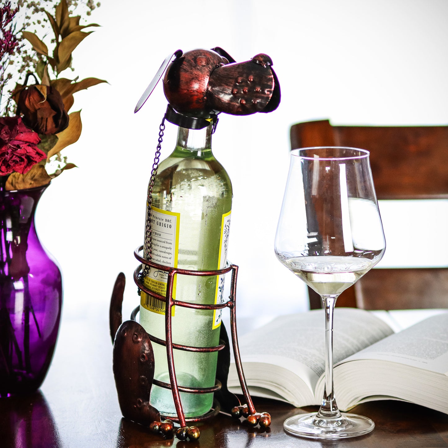 Pet Wine Holder Gift with Bottle Topper