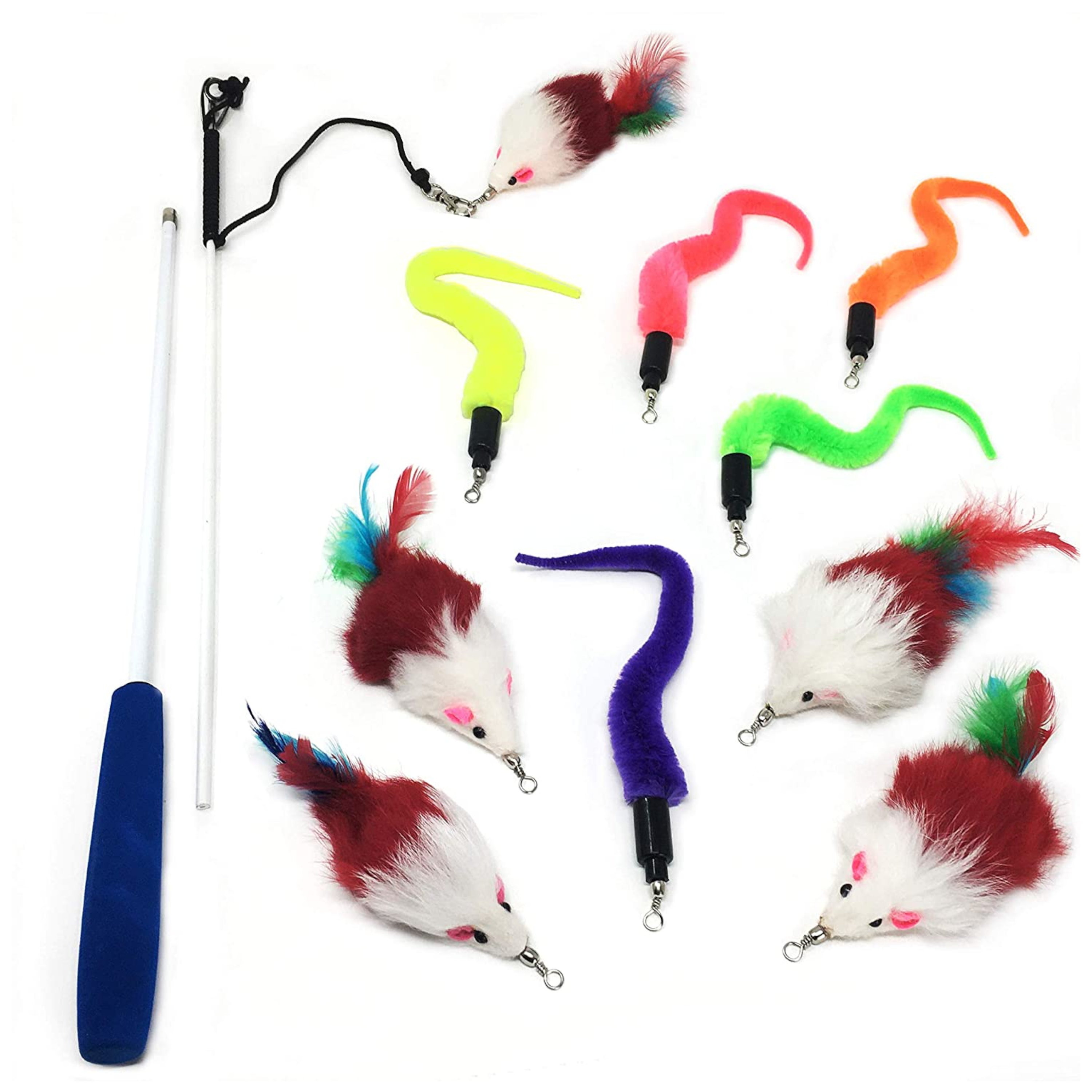 10pcs Cat Wand Toy Refills Cat Feather Toys Accessories for Cat