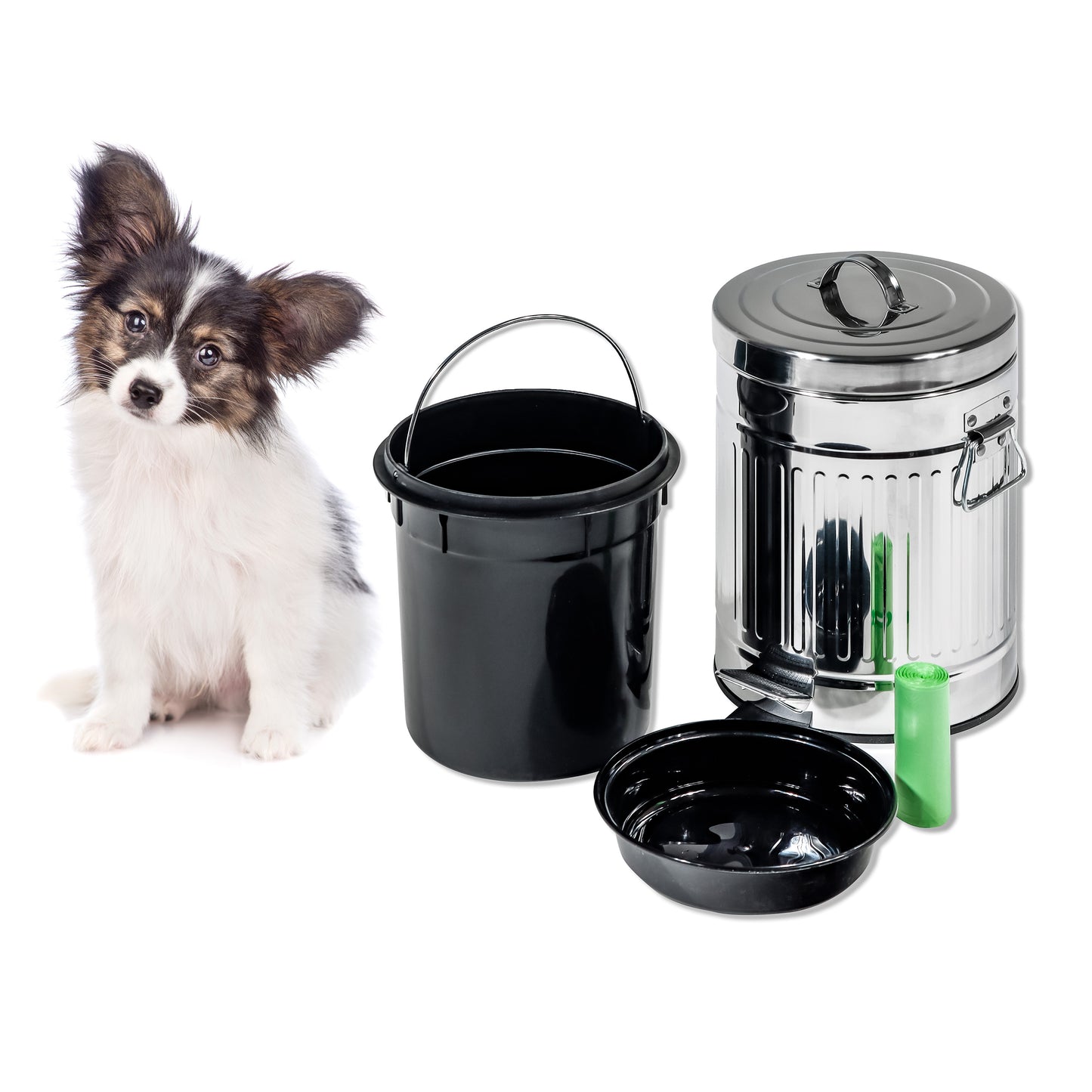 Outdoor Dog Poop/Waste Can with Poop Bag Rolls - 11" Tall (Small)