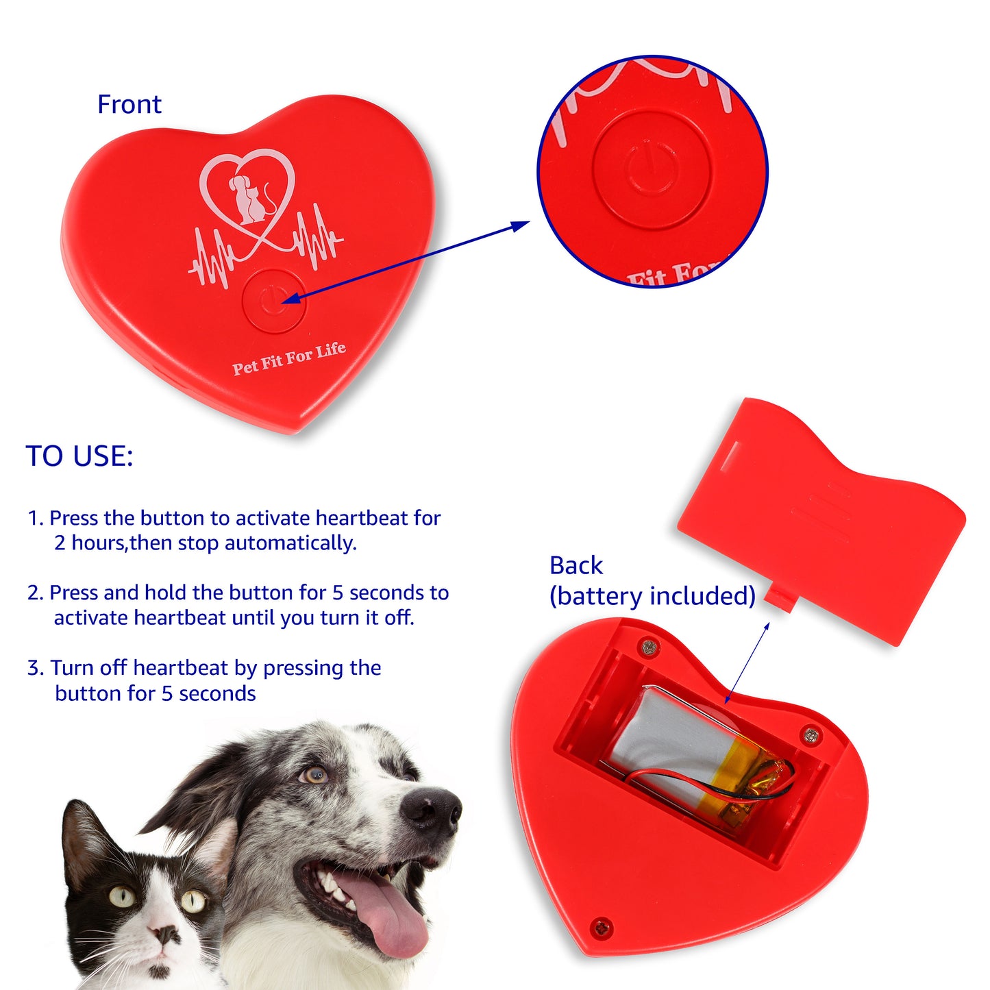 Rechargeable Heartbeat Simulator for Calming Anxious Pets