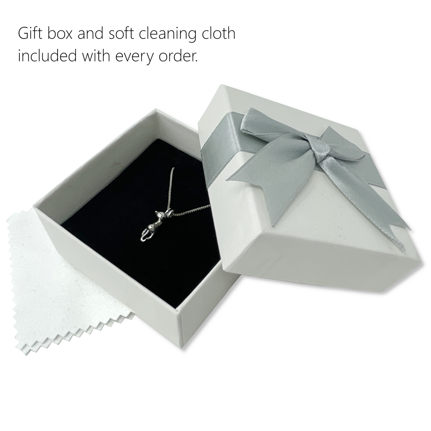 Silver Cat Necklace Gift