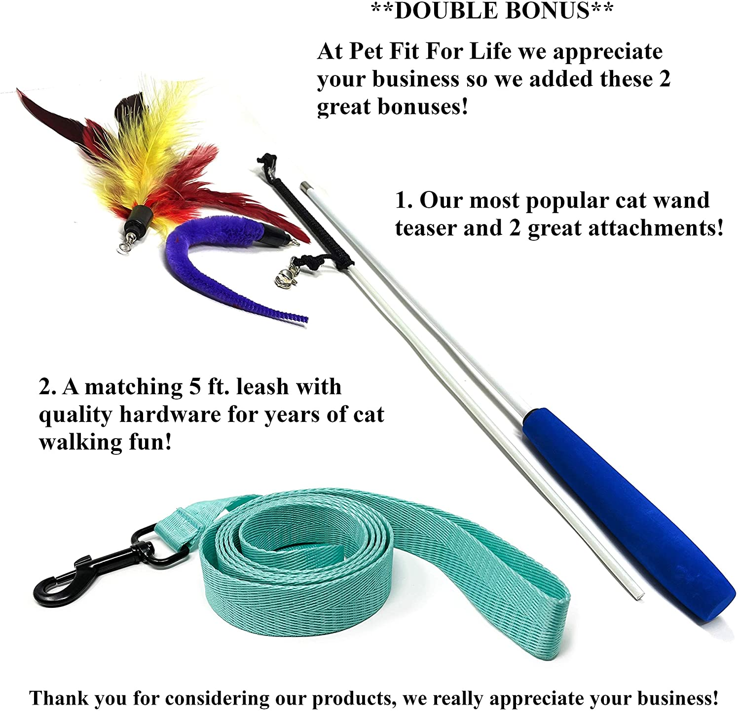 Adjustable Cat Harness and Leash - Bonus Wand – Pet Fit For Life