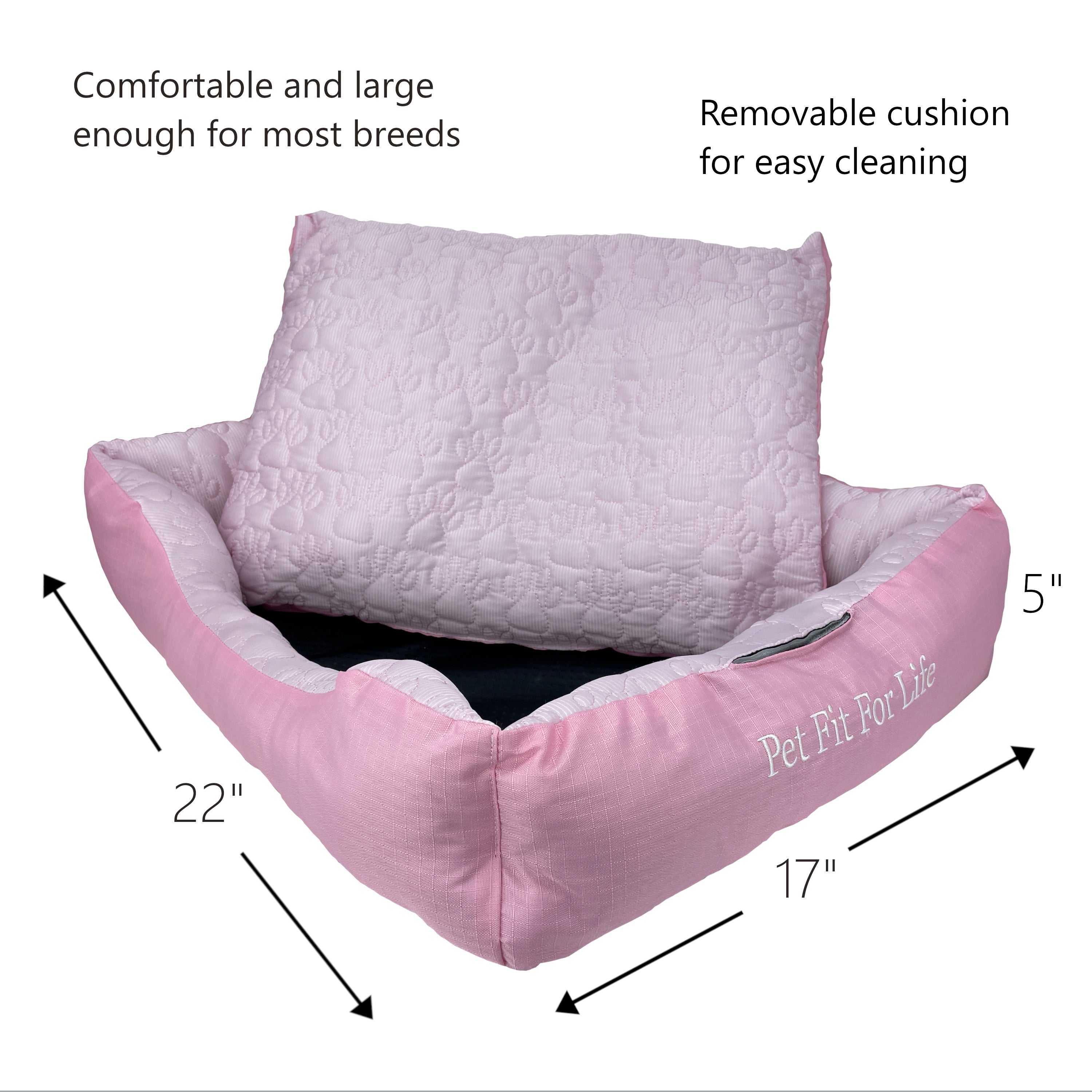 Comfort Bed with Heartbeat Simulator for Dogs or Cats - Pink