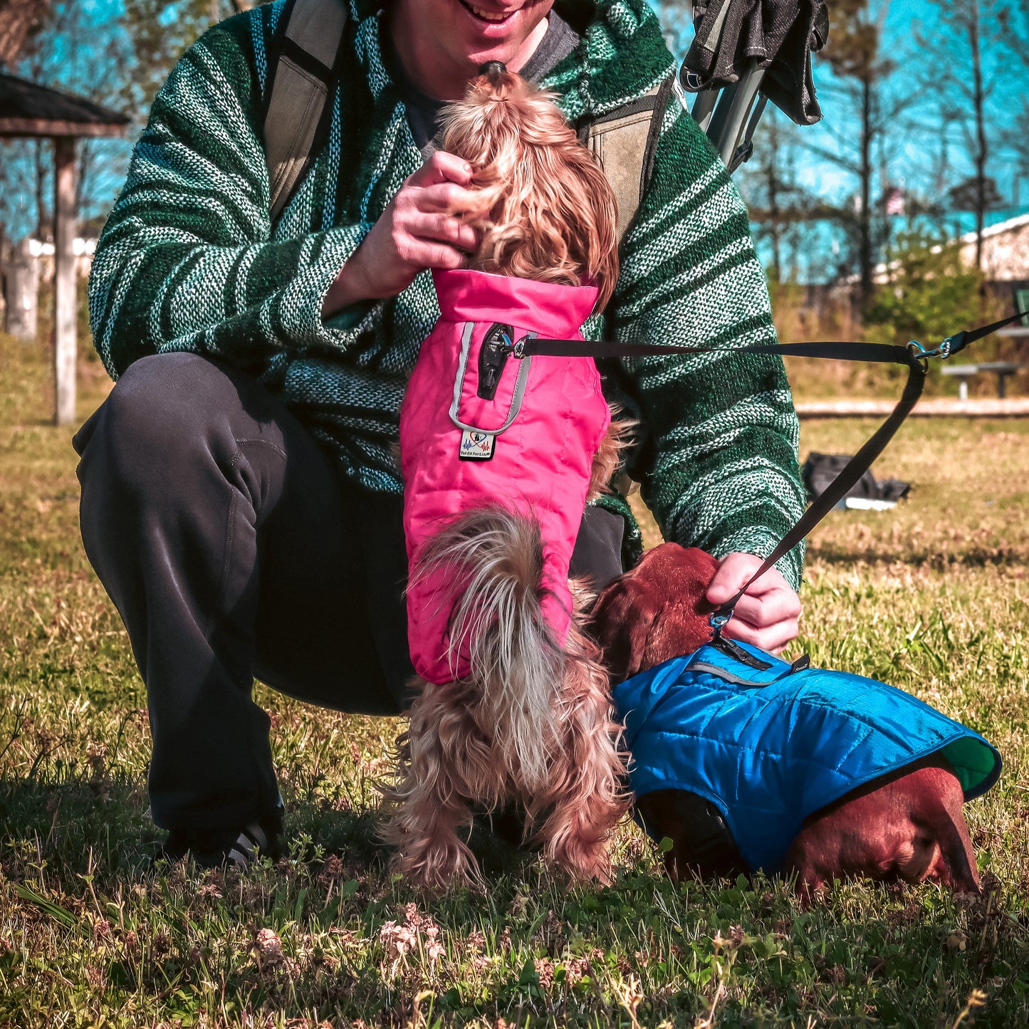 Waterproof Quilted Reversible Dog Jacket - Pink, 2 Sizes