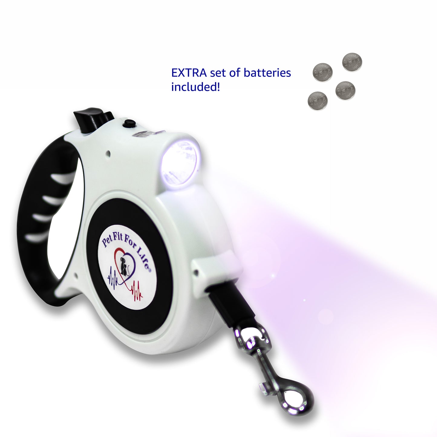 Dual Retractable Dog Leash with Rechargeable Light