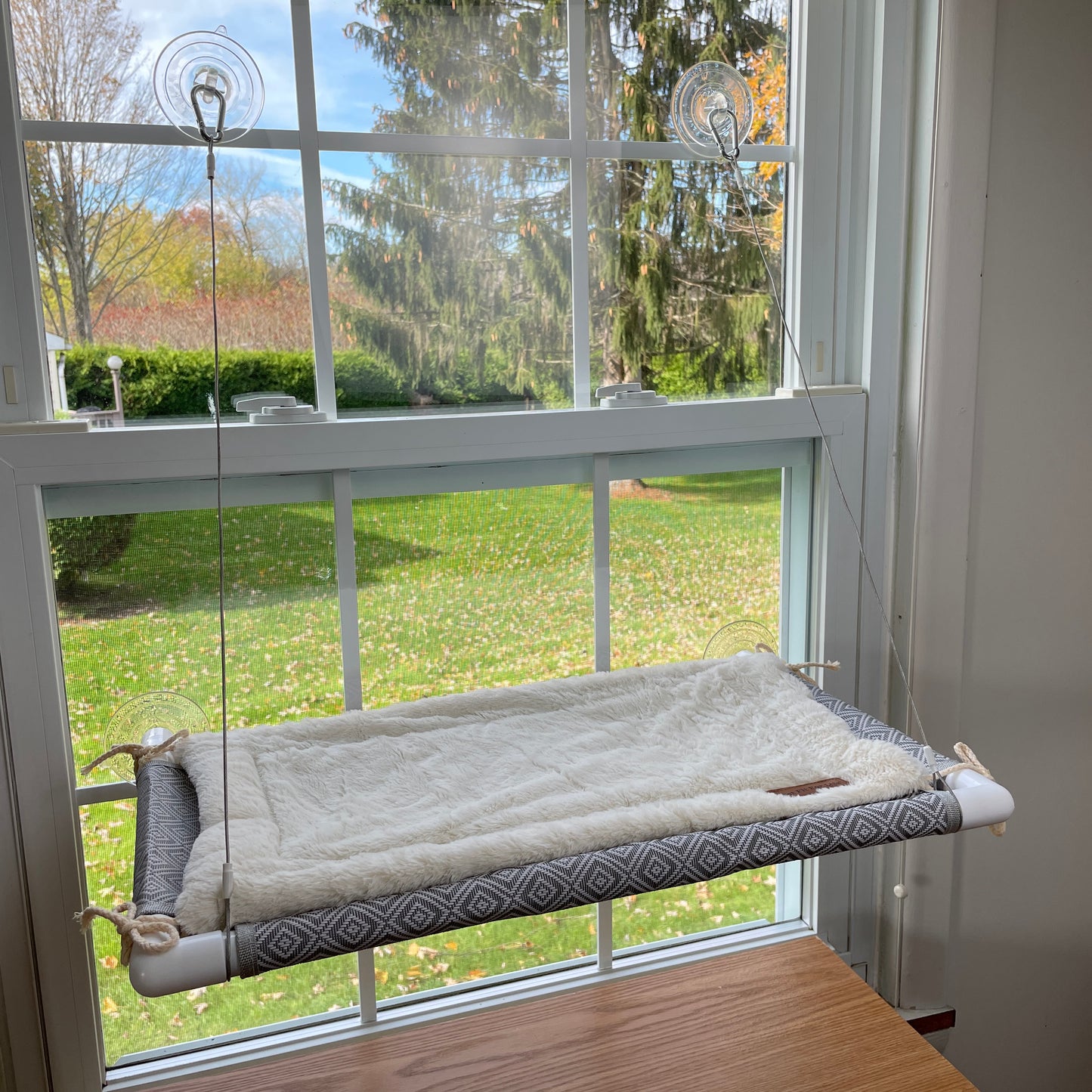 Cat Window Perch Hammock Bed and Bonus Cat Wand