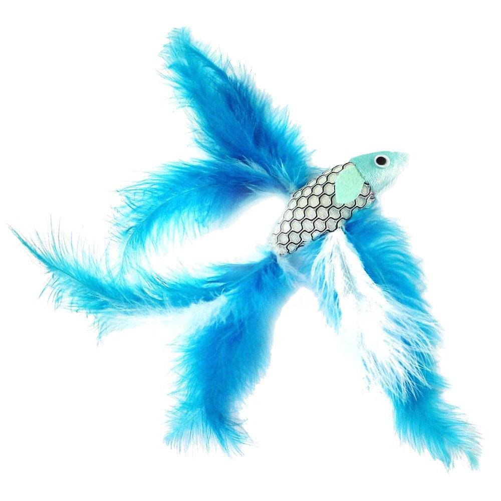 Cat Wand with 2 Feather Fish