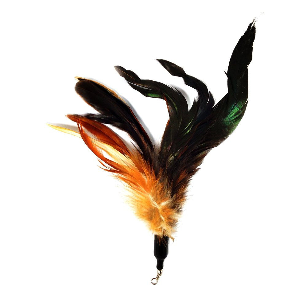 Cat Wand with 2 Feathers and 1 Tail