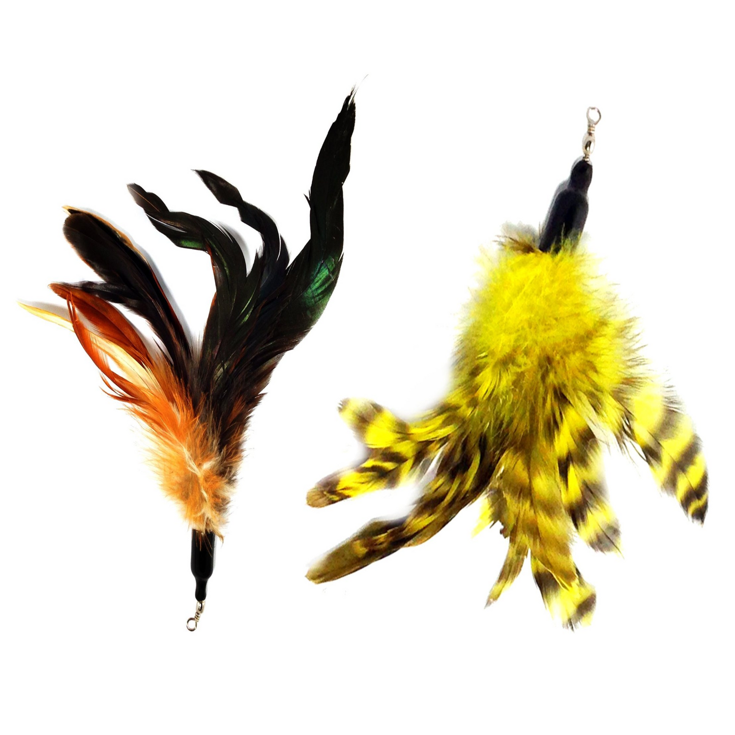 Cat Wand Attachments - 5 Feathers and 1 Tail