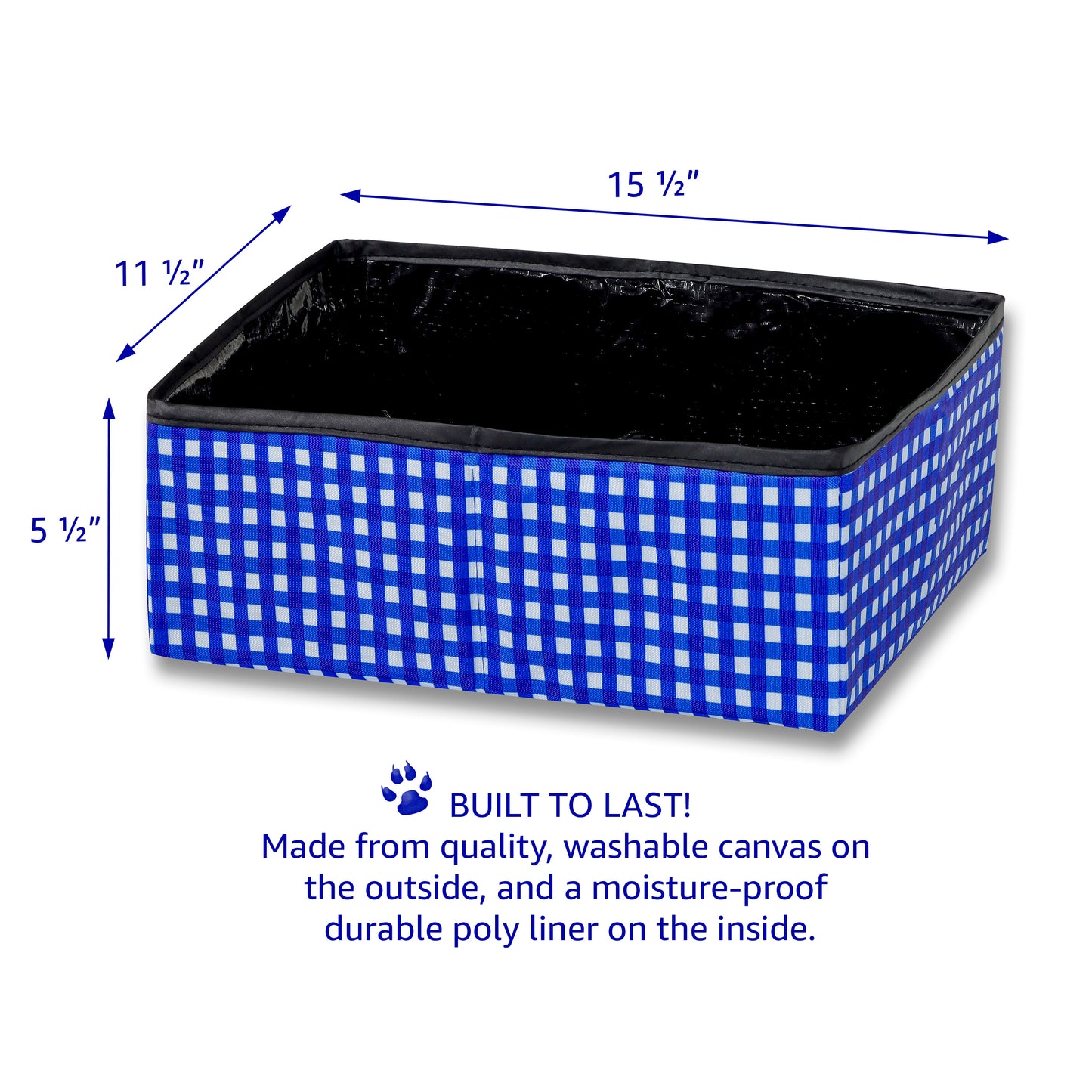 Foldable Cat Litter Box - Bonus Collapsible Bowl