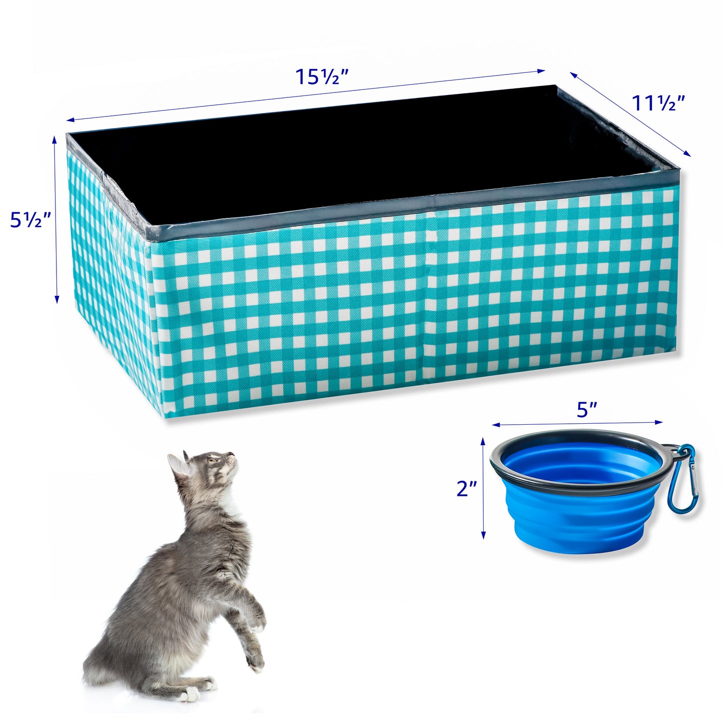 Cat Portable Litter Box - Teal