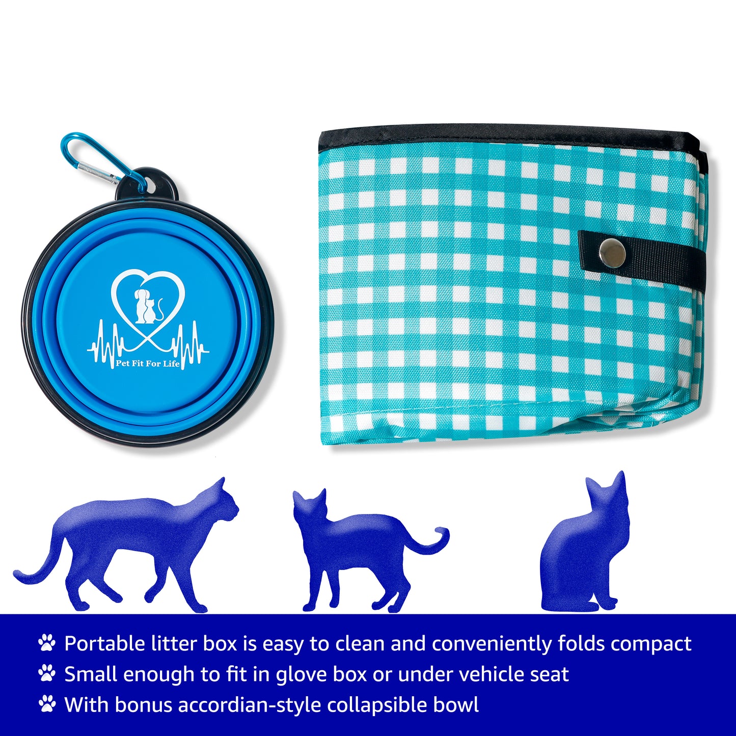 Cat Portable Litter Box - Teal