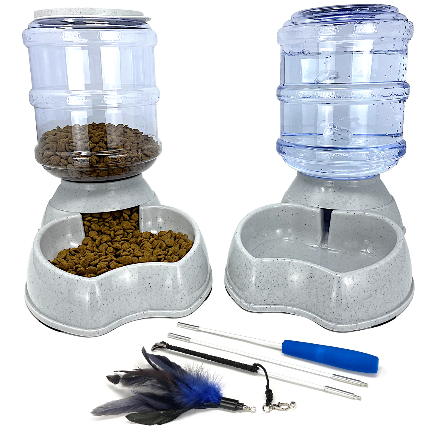 Pet Fit for Life Water Fountain Dispenser Plus Bonus Cat Wand and Mat