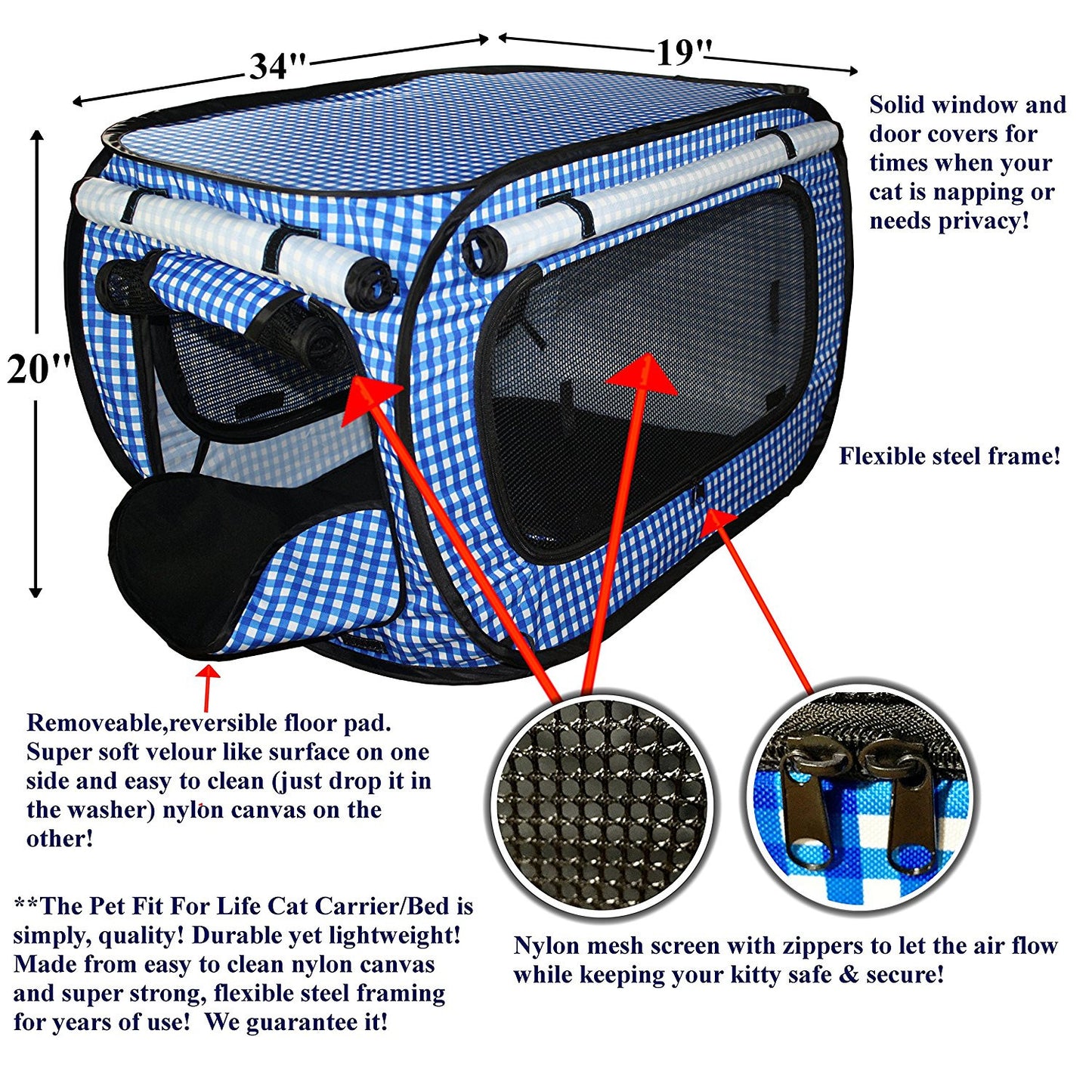 Extra Large Collapsible Cat Condo, Litter Box, Bowl and Cat Wand