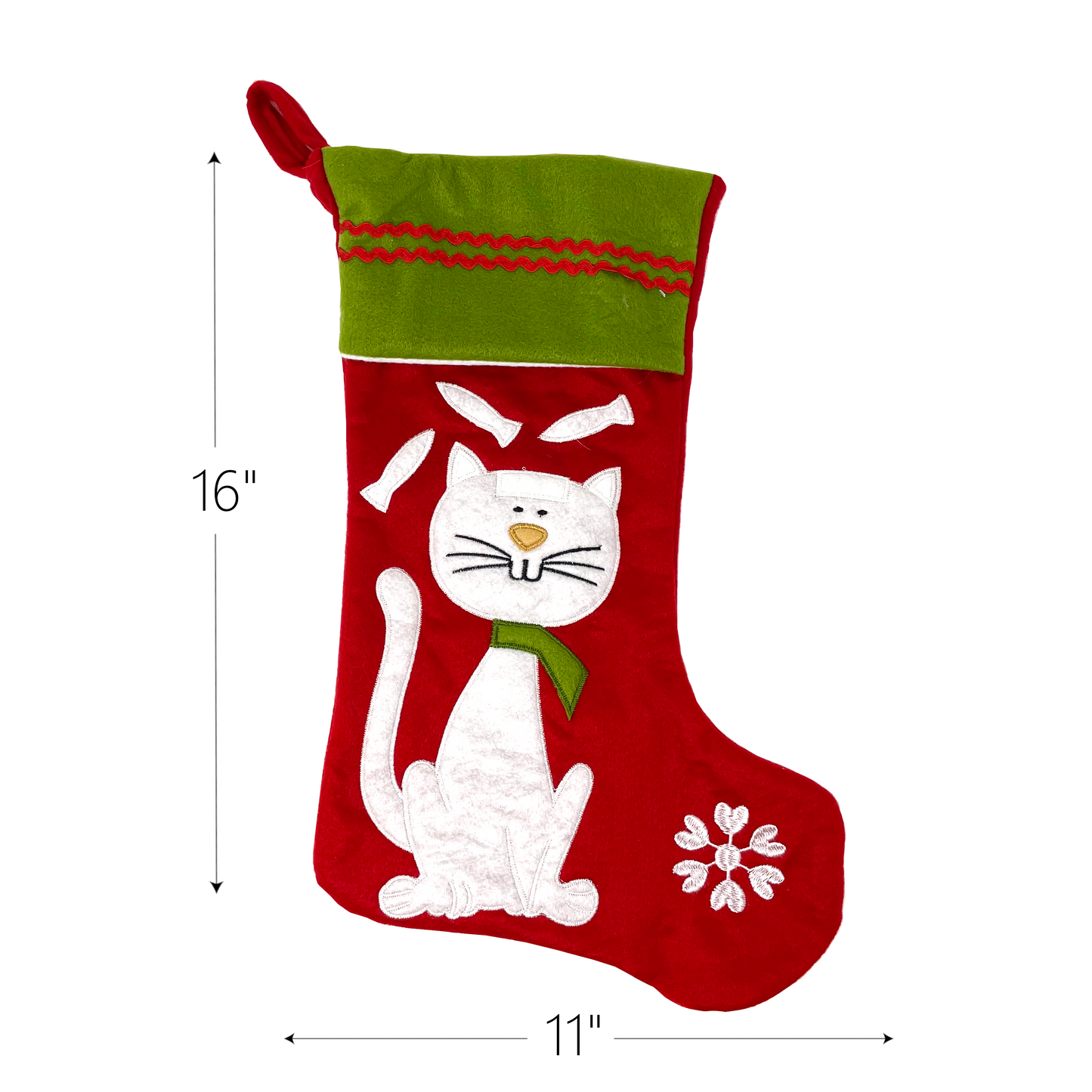 Cat Christmas Photo Stocking Hanger with Bonus Embroidered Stocking