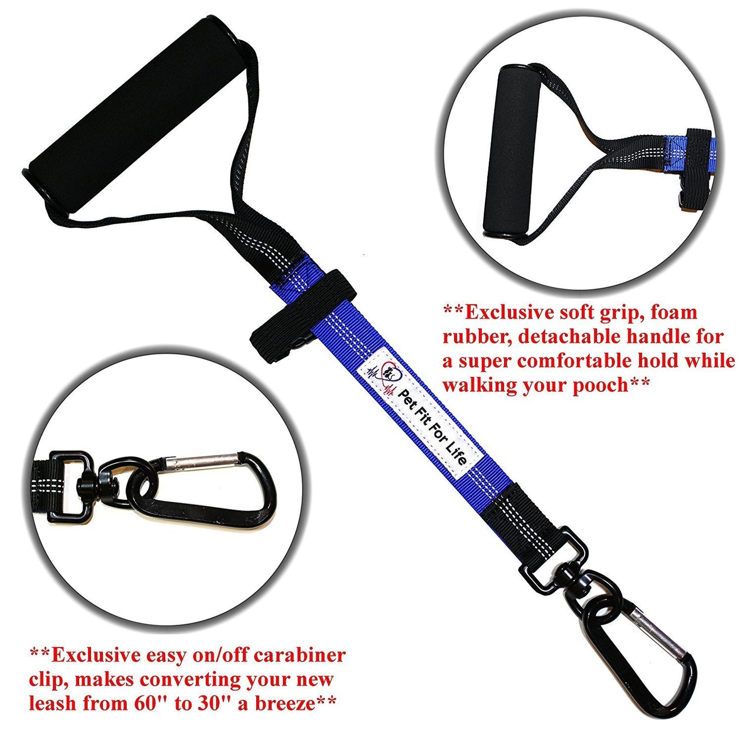 64" Heavy Duty Dual Bungee Dog Leash - Bonus Bowl