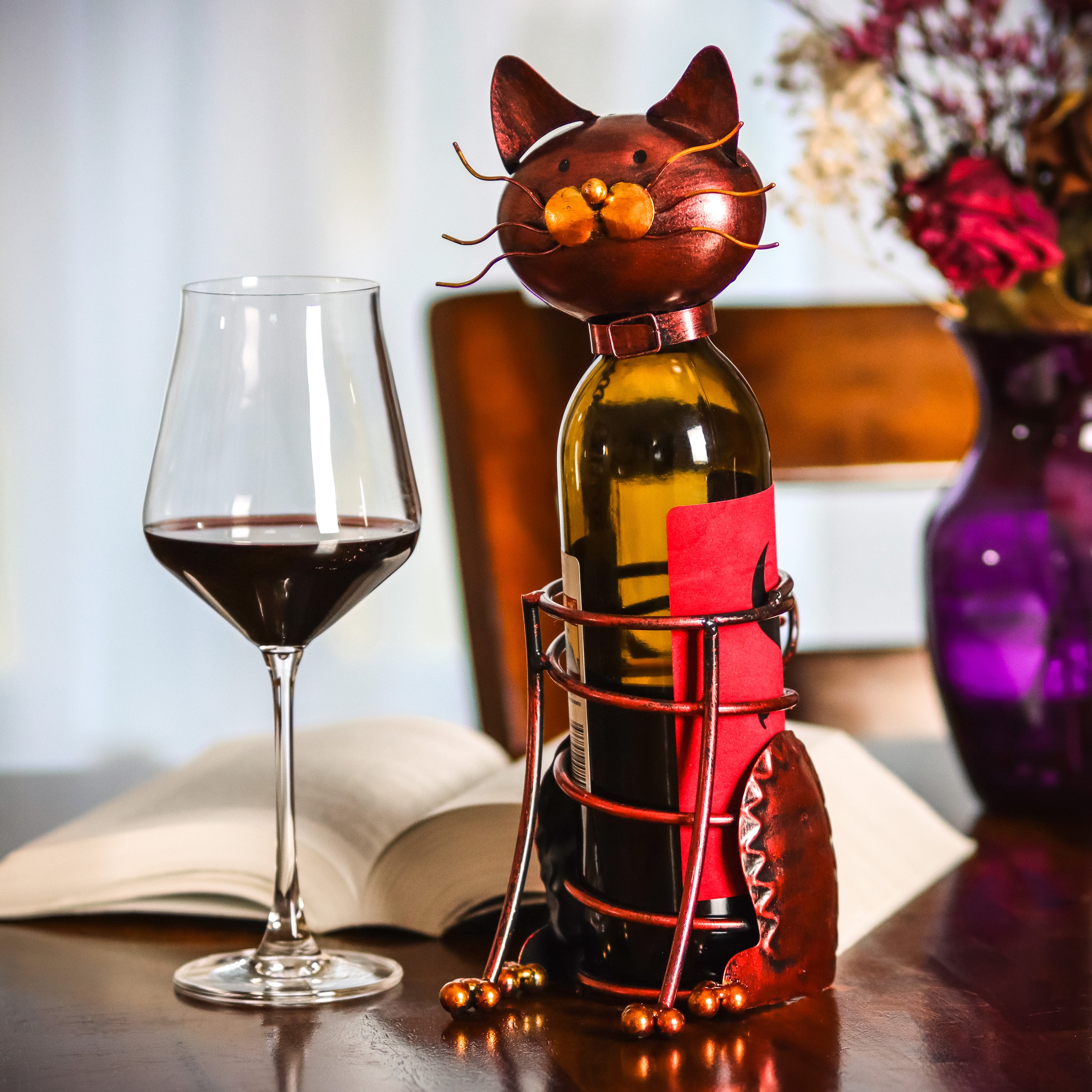 Cat wine 2024 bottle holder