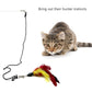 Cat Wand with 2 Feathers - Red, Purple
