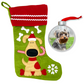 Dog Christmas Embroidered Stocking and DIY Picture Ornament
