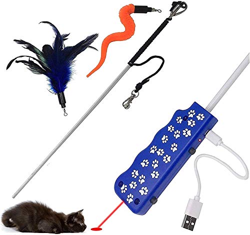 Dual LED Light Chaser and Feather/Worm Cat Wand